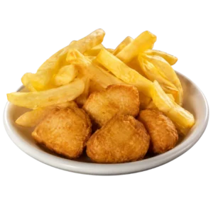 CHICKEN NUGGETS AND CHIPS